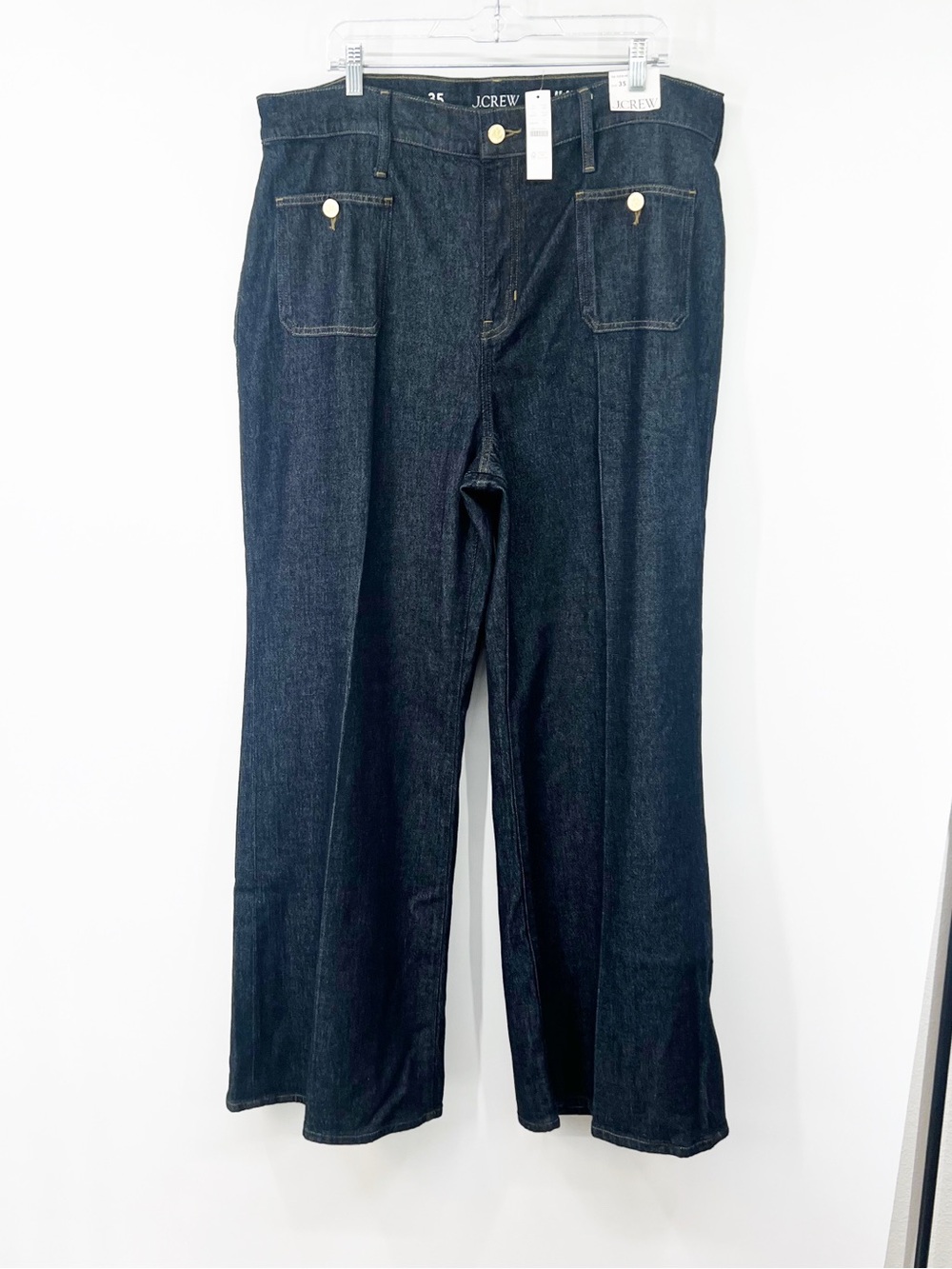J. Crew Sailor Wide Leg Denim Trouser Jeans in Rinse Wash NWT